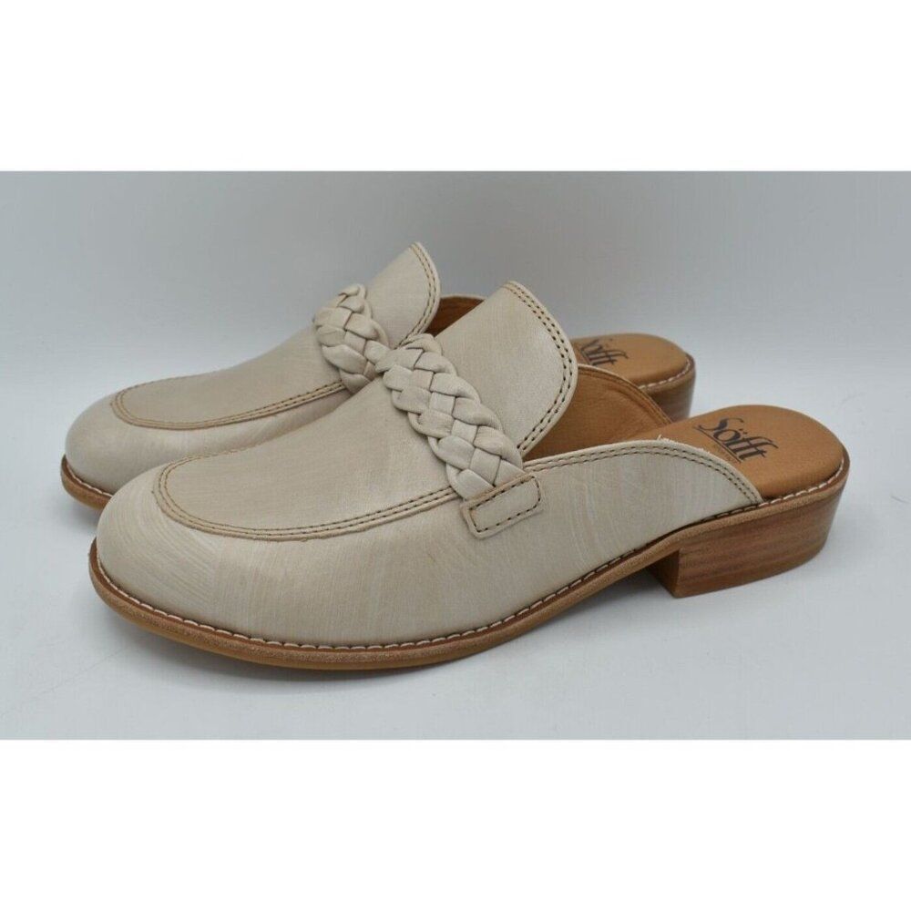Sofft Womens Size 10 Nels Brushed Light Taupe Mushroom Loafers Mules Shoes